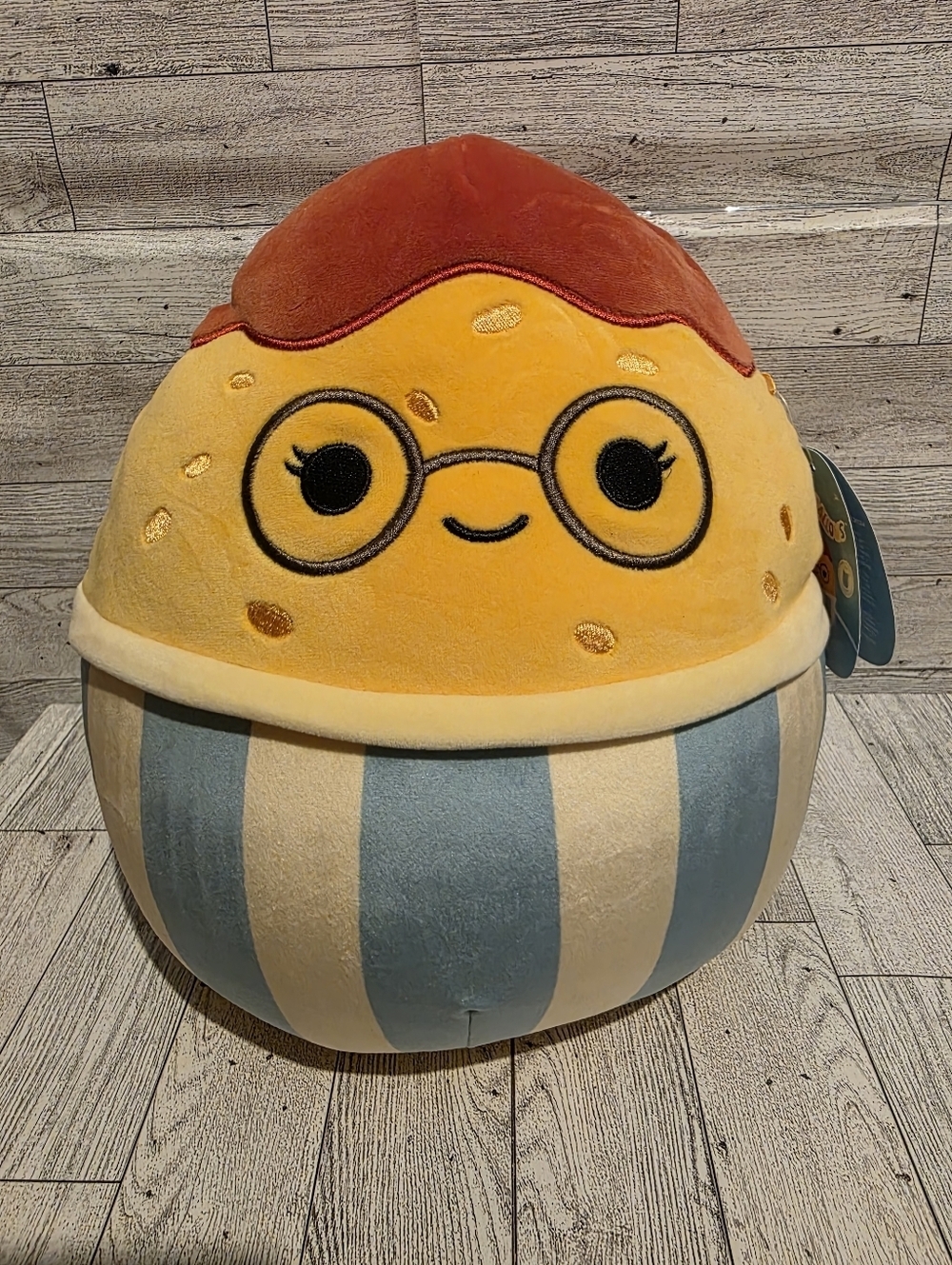 Squishmallows Yellow Gold Red Blue Striped Plush